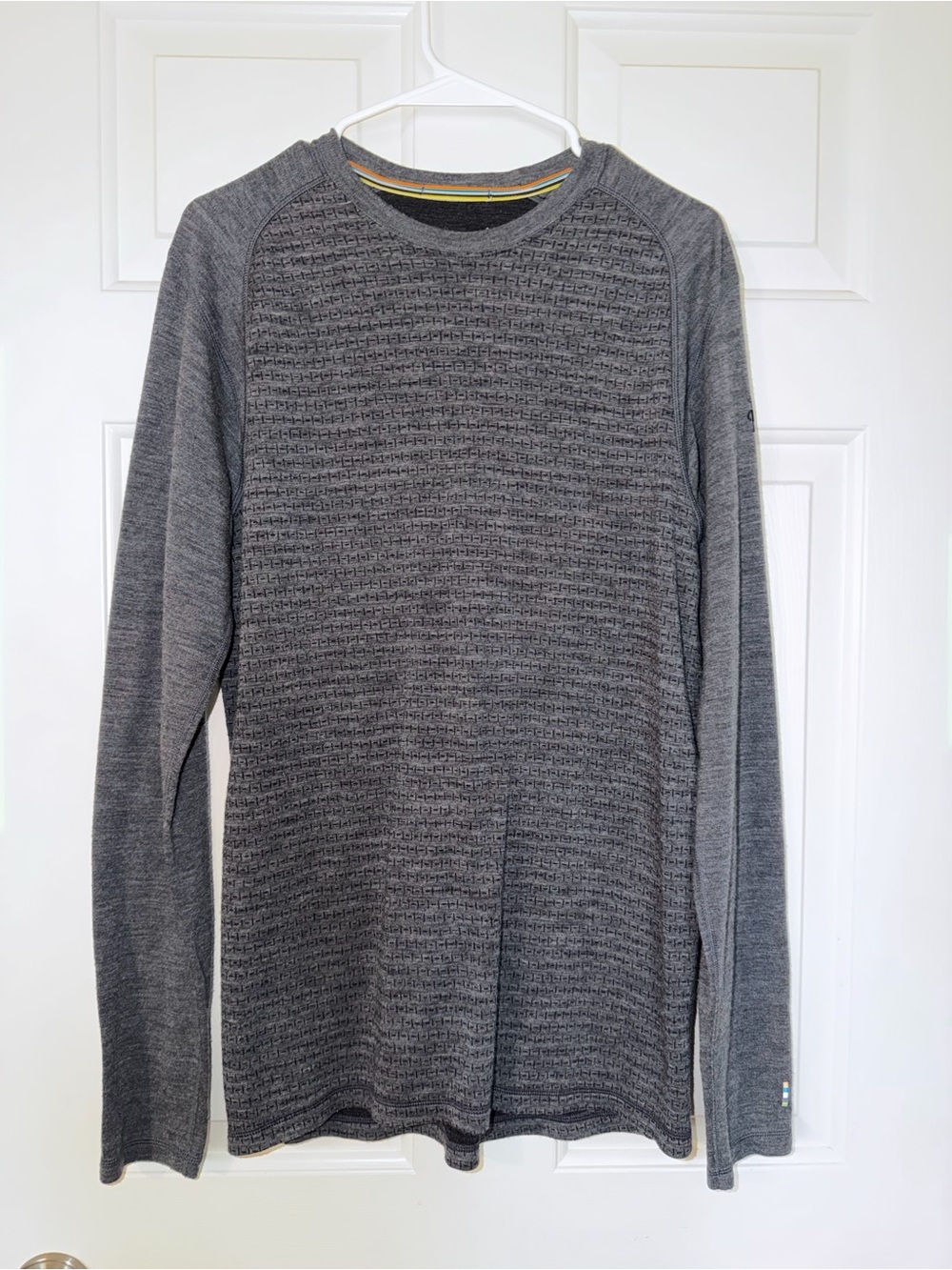 Men's Grey Smartwool Merino 250 Long Sleeve Shirt - size L